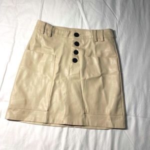 Zara Trf Collection Tan Faux Leather Skirt Size Small, NWOT